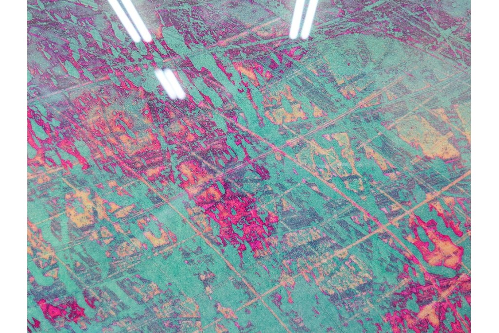 真作　サイン入り　1964年作　スタンリー・ウィリアム・ヘイター(Stanley William Hayter)　16/50　「Rapides(急流)」　穏やかな色彩の重なりが空間に彩りを添える銅版画　外箱付き　(R-084975)