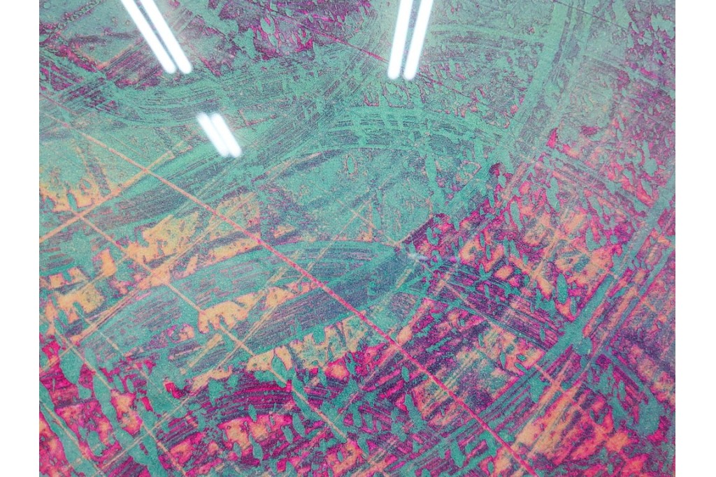 真作　サイン入り　1964年作　スタンリー・ウィリアム・ヘイター(Stanley William Hayter)　16/50　「Rapides(急流)」　穏やかな色彩の重なりが空間に彩りを添える銅版画　外箱付き　(R-084975)