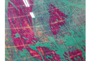 真作　サイン入り　1964年作　スタンリー・ウィリアム・ヘイター(Stanley William Hayter)　16/50　「Rapides(急流)」　穏やかな色彩の重なりが空間に彩りを添える銅版画　外箱付き　(R-084975)