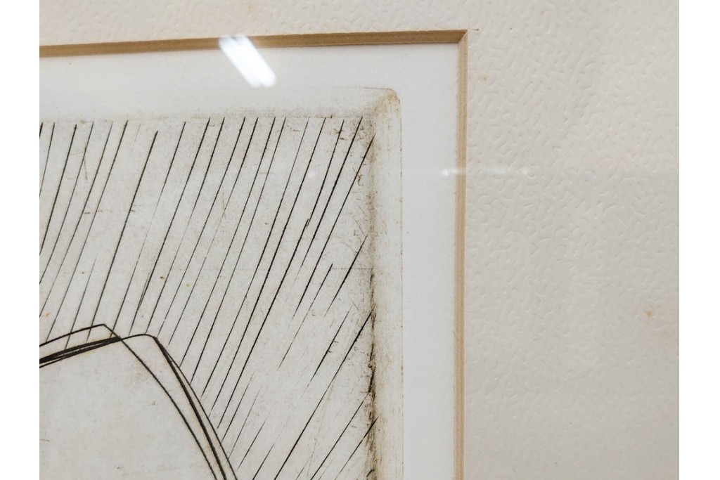 真作　サイン入り　1957年作　スタンリー・ウィリアム・ヘイター(Stanley William Hayter)　31/50　「Les Erinnyes(エリニュスの女神たち)」　鋭い線の重なりが印象的な銅版画　外箱付き　(R-084976)