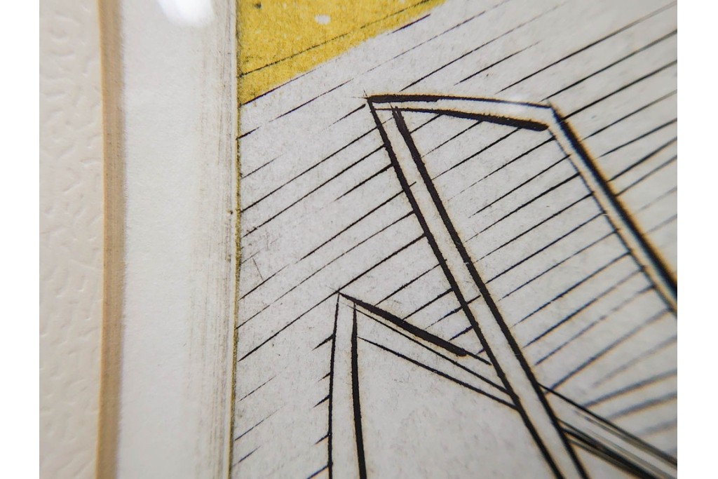 真作　サイン入り　1957年作　スタンリー・ウィリアム・ヘイター(Stanley William Hayter)　31/50　「Les Erinnyes(エリニュスの女神たち)」　鋭い線の重なりが印象的な銅版画　外箱付き　(R-084976)