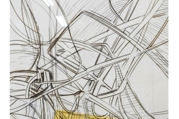 真作　サイン入り　1957年作　スタンリー・ウィリアム・ヘイター(Stanley William Hayter)　31/50　「Les Erinnyes(エリニュスの女神たち)」　鋭い線の重なりが印象的な銅版画　外箱付き　(R-084976)