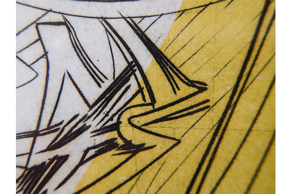 真作　サイン入り　1957年作　スタンリー・ウィリアム・ヘイター(Stanley William Hayter)　31/50　「Les Erinnyes(エリニュスの女神たち)」　鋭い線の重なりが印象的な銅版画　外箱付き　(R-084976)