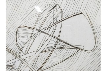 真作　サイン入り　1957年作　スタンリー・ウィリアム・ヘイター(Stanley William Hayter)　31/50　「Les Erinnyes(エリニュスの女神たち)」　鋭い線の重なりが印象的な銅版画　外箱付き　(R-084976)