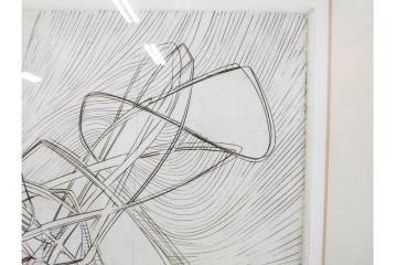 真作　サイン入り　1957年作　スタンリー・ウィリアム・ヘイター(Stanley William Hayter)　31/50　「Les Erinnyes(エリニュスの女神たち)」　鋭い線の重なりが印象的な銅版画　外箱付き　(R-084976)