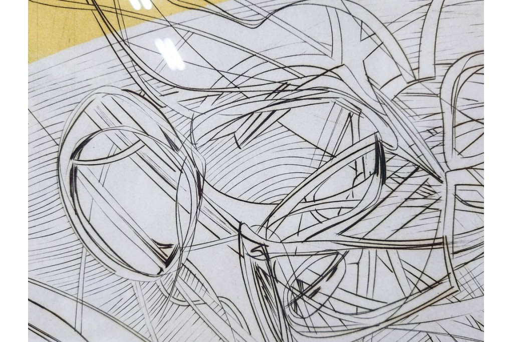 真作　サイン入り　1957年作　スタンリー・ウィリアム・ヘイター(Stanley William Hayter)　31/50　「Les Erinnyes(エリニュスの女神たち)」　鋭い線の重なりが印象的な銅版画　外箱付き　(R-084976)