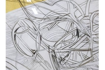 真作　サイン入り　1957年作　スタンリー・ウィリアム・ヘイター(Stanley William Hayter)　31/50　「Les Erinnyes(エリニュスの女神たち)」　鋭い線の重なりが印象的な銅版画　外箱付き　(R-084976)