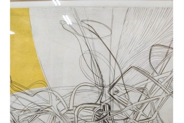 真作　サイン入り　1957年作　スタンリー・ウィリアム・ヘイター(Stanley William Hayter)　31/50　「Les Erinnyes(エリニュスの女神たち)」　鋭い線の重なりが印象的な銅版画　外箱付き　(R-084976)