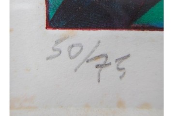 真作　サイン入り　1976年作　スタンリー・ウィリアム・ヘイター(Stanley William Hayter)　50/75　「Sea Serpent(シー・サーペント)」　深海のうねりを思わせる銅版画　外箱付き　(R-084977)　