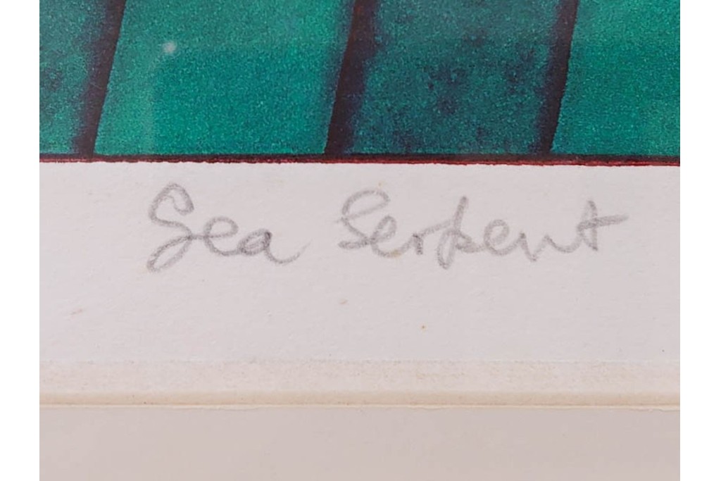 真作　サイン入り　1976年作　スタンリー・ウィリアム・ヘイター(Stanley William Hayter)　50/75　「Sea Serpent(シー・サーペント)」　深海のうねりを思わせる銅版画　外箱付き　(R-084977)　