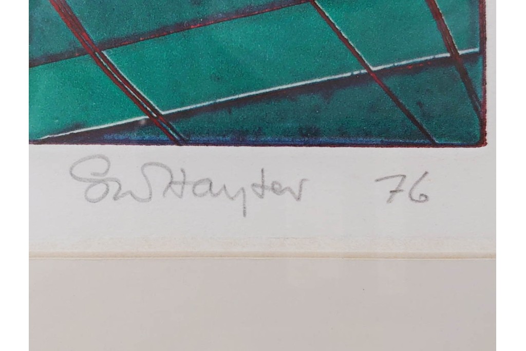 真作　サイン入り　1976年作　スタンリー・ウィリアム・ヘイター(Stanley William Hayter)　50/75　「Sea Serpent(シー・サーペント)」　深海のうねりを思わせる銅版画　外箱付き　(R-084977)　