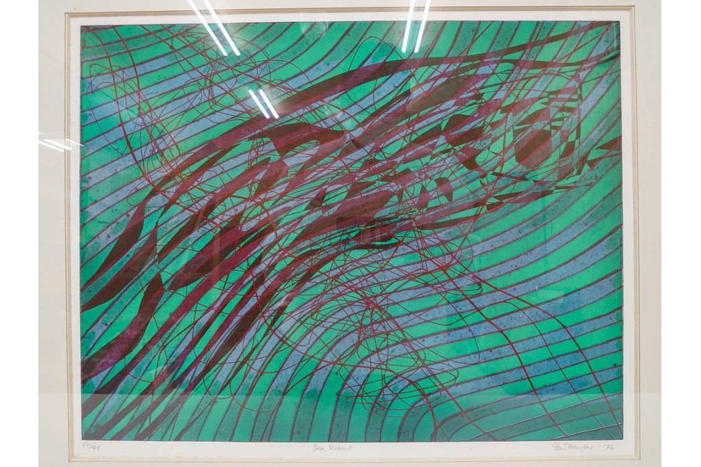 真作　サイン入り　1976年作　スタンリー・ウィリアム・ヘイター(Stanley William Hayter)　50/75　「Sea Serpent(シー・サーペント)」　深海のうねりを思わせる銅版画　外箱付き　(R-084977)　