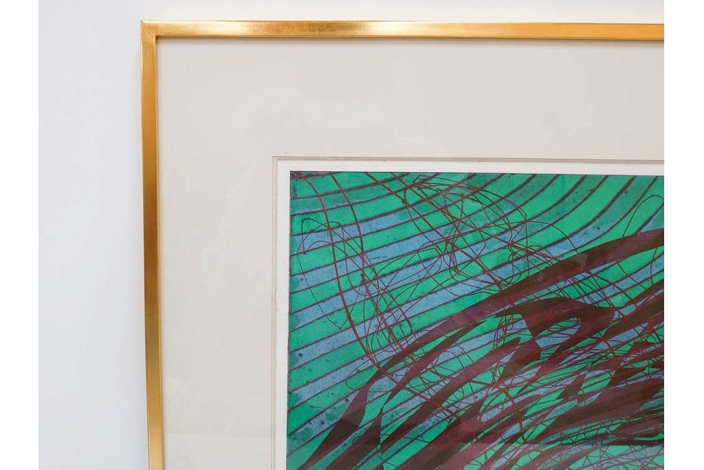 真作　サイン入り　1976年作　スタンリー・ウィリアム・ヘイター(Stanley William Hayter)　50/75　「Sea Serpent(シー・サーペント)」　深海のうねりを思わせる銅版画　外箱付き　(R-084977)　