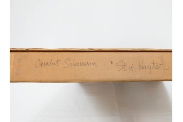 真作　サイン入り　1957年スタンリー・ウィリアム・ヘイター(Stanley William Hayter)作　「Combat Sous Marin」　銅板画　外箱付き　(R-084978)