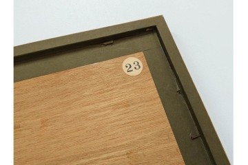 真作　サイン入り　1957年スタンリー・ウィリアム・ヘイター(Stanley William Hayter)作　「Combat Sous Marin」　銅板画　外箱付き　(R-084978)