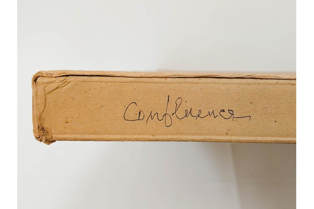 真作　サイン入り　1964年作　スタンリー・ウィリアム・ヘイター(Stanley William Hayter)　12/50　「Confluence(コンフルエンス)」　流れ込む線と色彩が静かな余韻を感じさせる銅版画　外箱付き　(R-084979)