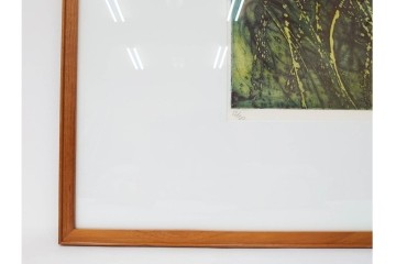 真作　サイン入り　1964年作　スタンリー・ウィリアム・ヘイター(Stanley William Hayter)　12/50　「Confluence(コンフルエンス)」　流れ込む線と色彩が静かな余韻を感じさせる銅版画　外箱付き　(R-084979)