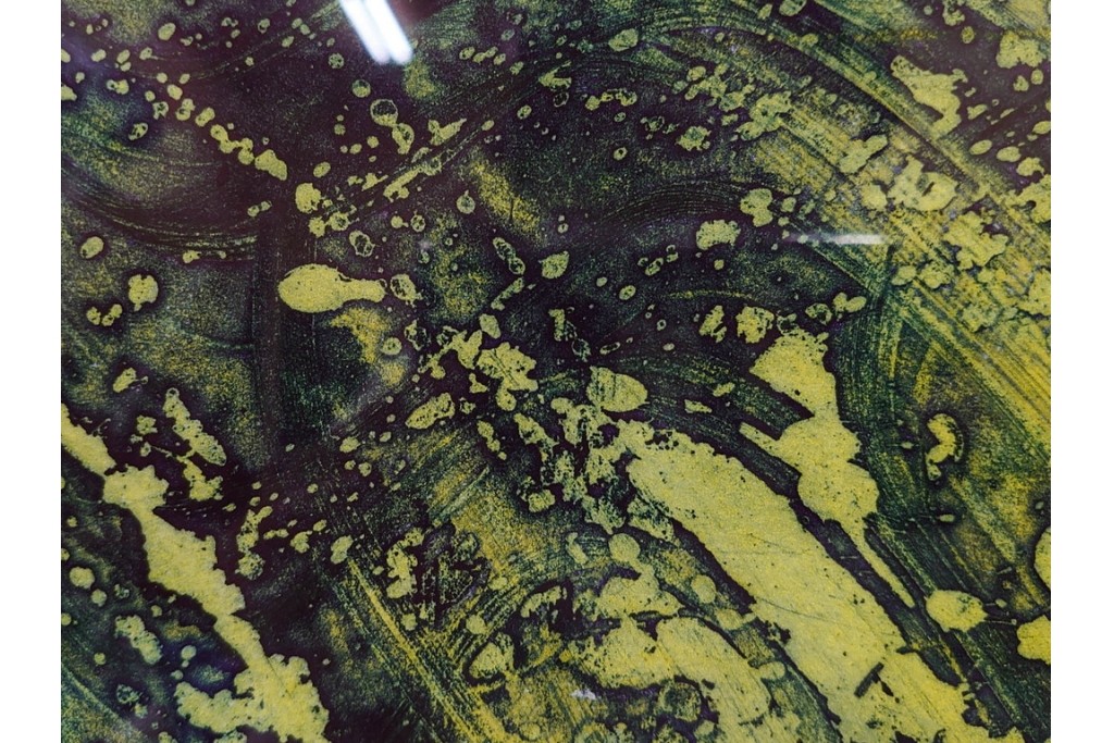 真作　サイン入り　1964年作　スタンリー・ウィリアム・ヘイター(Stanley William Hayter)　12/50　「Confluence(コンフルエンス)」　流れ込む線と色彩が静かな余韻を感じさせる銅版画　外箱付き　(R-084979)