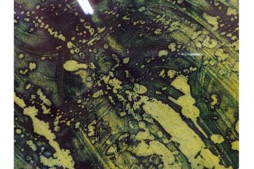 真作　サイン入り　1964年作　スタンリー・ウィリアム・ヘイター(Stanley William Hayter)　12/50　「Confluence(コンフルエンス)」　流れ込む線と色彩が静かな余韻を感じさせる銅版画　外箱付き　(R-084979)