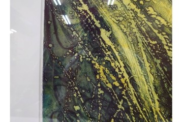 真作　サイン入り　1964年作　スタンリー・ウィリアム・ヘイター(Stanley William Hayter)　12/50　「Confluence(コンフルエンス)」　流れ込む線と色彩が静かな余韻を感じさせる銅版画　外箱付き　(R-084979)