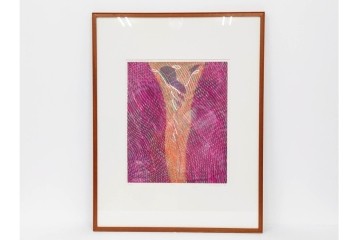 真作　サイン入り　1968年作　スタンリー・ウィリアム・ヘイター(Stanley William Hayter)　「Vortex(ボルテックス)」　渦巻く線と色彩が静かに視線を引き寄せる銅版画　外箱付き　(R-084980)