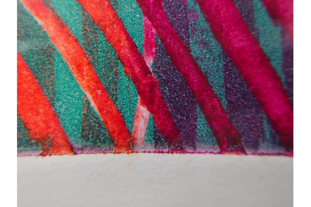 真作　サイン入り　1968年作　スタンリー・ウィリアム・ヘイター(Stanley William Hayter)　「Vortex(ボルテックス)」　渦巻く線と色彩が静かに視線を引き寄せる銅版画　外箱付き　(R-084980)