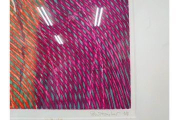 真作　サイン入り　1968年作　スタンリー・ウィリアム・ヘイター(Stanley William Hayter)　「Vortex(ボルテックス)」　渦巻く線と色彩が静かに視線を引き寄せる銅版画　外箱付き　(R-084980)