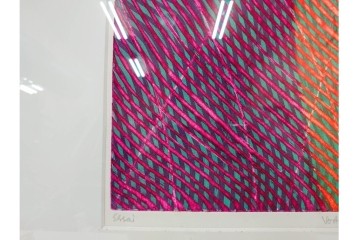 真作　サイン入り　1968年作　スタンリー・ウィリアム・ヘイター(Stanley William Hayter)　「Vortex(ボルテックス)」　渦巻く線と色彩が静かに視線を引き寄せる銅版画　外箱付き　(R-084980)