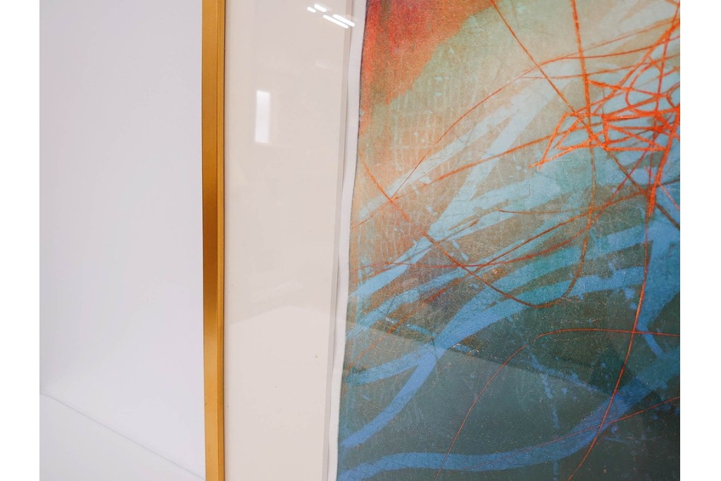 真作　サイン入り　1985年作　スタンリー・ウィリアム・ヘイター(Stanley William Hayter)　13/50 「Fastnet(ファストネット)」　鋭く走る線と色彩に惹きつけられる銅版画　外箱付き　(R-084981)