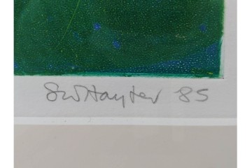 真作　サイン入り　1985年作　スタンリー・ウィリアム・ヘイター(Stanley William Hayter)　13/50 「Fastnet(ファストネット)」　鋭く走る線と色彩に惹きつけられる銅版画　外箱付き　(R-084981)