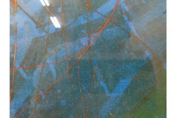 真作　サイン入り　1985年作　スタンリー・ウィリアム・ヘイター(Stanley William Hayter)　13/50 「Fastnet(ファストネット)」　鋭く走る線と色彩に惹きつけられる銅版画　外箱付き　(R-084981)