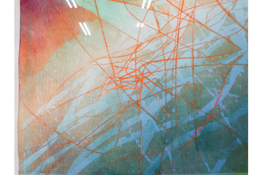 真作　サイン入り　1985年作　スタンリー・ウィリアム・ヘイター(Stanley William Hayter)　13/50 「Fastnet(ファストネット)」　鋭く走る線と色彩に惹きつけられる銅版画　外箱付き　(R-084981)