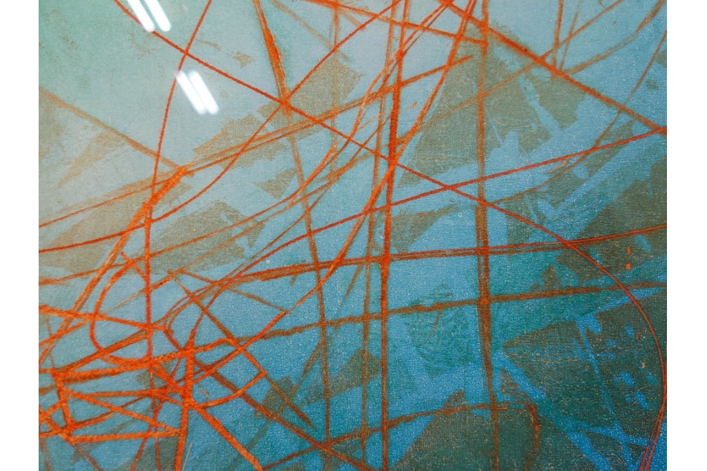 真作　サイン入り　1985年作　スタンリー・ウィリアム・ヘイター(Stanley William Hayter)　13/50 「Fastnet(ファストネット)」　鋭く走る線と色彩に惹きつけられる銅版画　外箱付き　(R-084981)