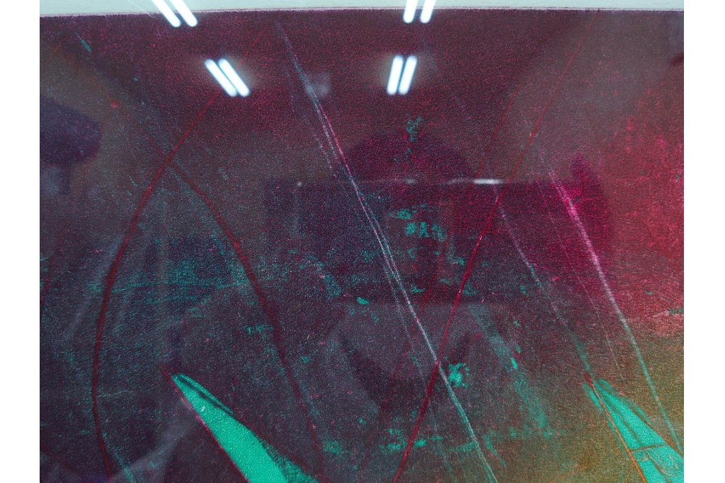 真作　サイン入り　1985年作　スタンリー・ウィリアム・ヘイター(Stanley William Hayter)　13/50 「Fastnet(ファストネット)」　鋭く走る線と色彩に惹きつけられる銅版画　外箱付き　(R-084981)