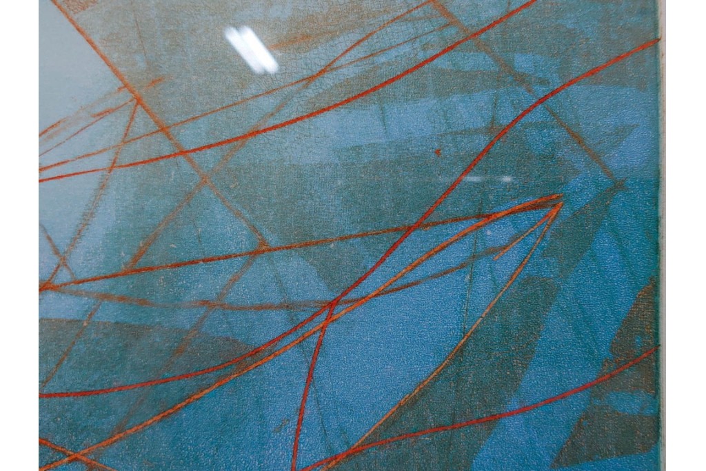 真作　サイン入り　1985年作　スタンリー・ウィリアム・ヘイター(Stanley William Hayter)　13/50 「Fastnet(ファストネット)」　鋭く走る線と色彩に惹きつけられる銅版画　外箱付き　(R-084981)