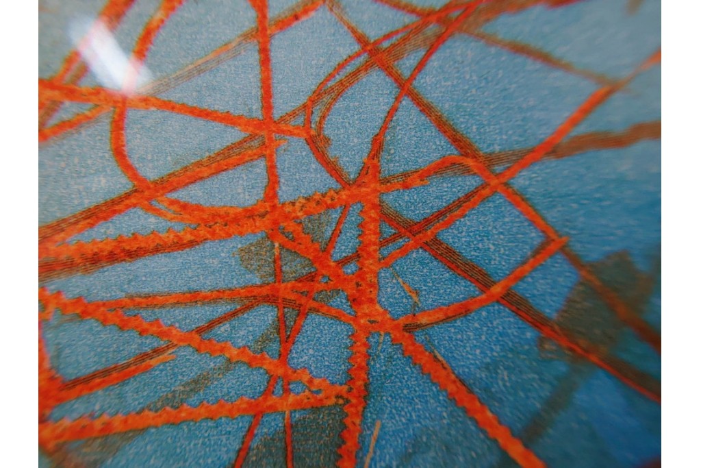 真作　サイン入り　1985年作　スタンリー・ウィリアム・ヘイター(Stanley William Hayter)　13/50 「Fastnet(ファストネット)」　鋭く走る線と色彩に惹きつけられる銅版画　外箱付き　(R-084981)