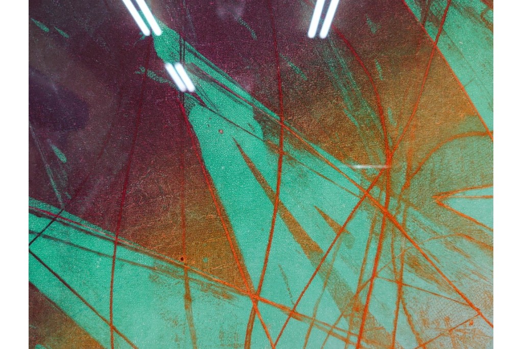 真作　サイン入り　1985年作　スタンリー・ウィリアム・ヘイター(Stanley William Hayter)　13/50 「Fastnet(ファストネット)」　鋭く走る線と色彩に惹きつけられる銅版画　外箱付き　(R-084981)