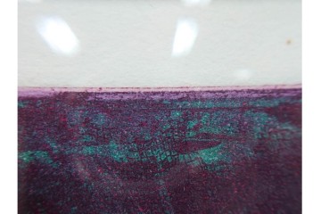 真作　サイン入り　1985年作　スタンリー・ウィリアム・ヘイター(Stanley William Hayter)　13/50 「Fastnet(ファストネット)」　鋭く走る線と色彩に惹きつけられる銅版画　外箱付き　(R-084981)