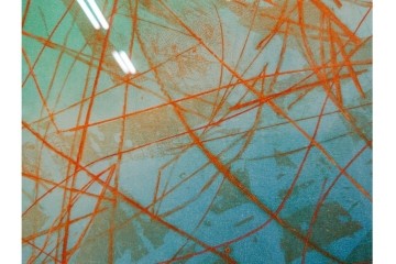 真作　サイン入り　1985年作　スタンリー・ウィリアム・ヘイター(Stanley William Hayter)　13/50 「Fastnet(ファストネット)」　鋭く走る線と色彩に惹きつけられる銅版画　外箱付き　(R-084981)