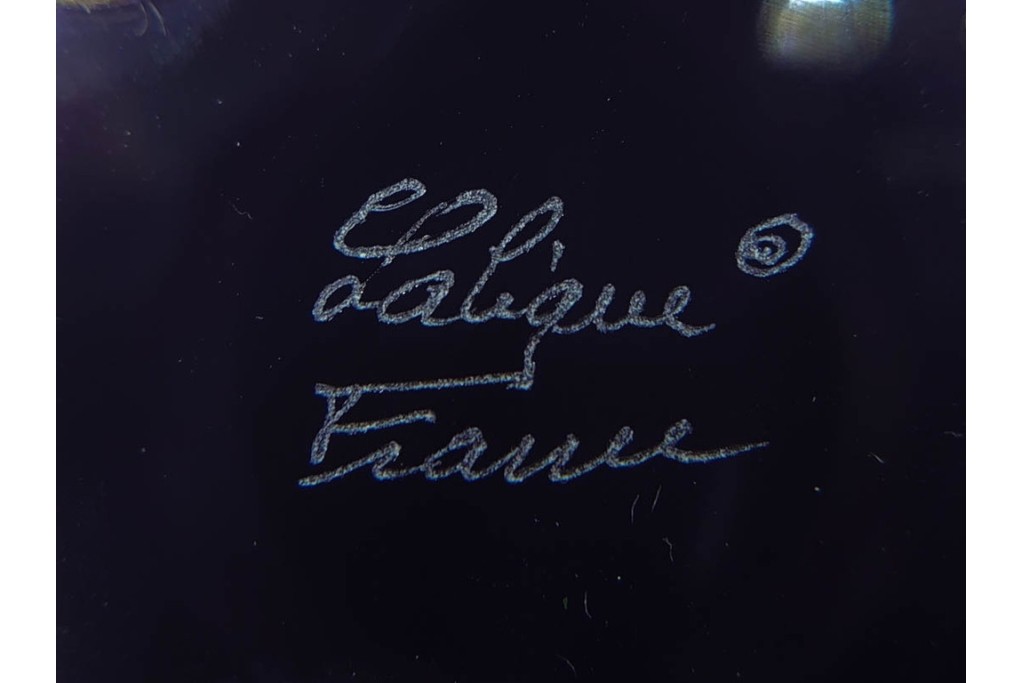 フランス　 LALIQUE(ラリック)　ローズマリー・バジル　繊細な植物の陰影が美しいキャンドルフォルダー2点セット　外箱付き　(R-084982)