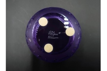 フランス　 LALIQUE(ラリック)　ローズマリー・バジル　繊細な植物の陰影が美しいキャンドルフォルダー2点セット　外箱付き　(R-084982)