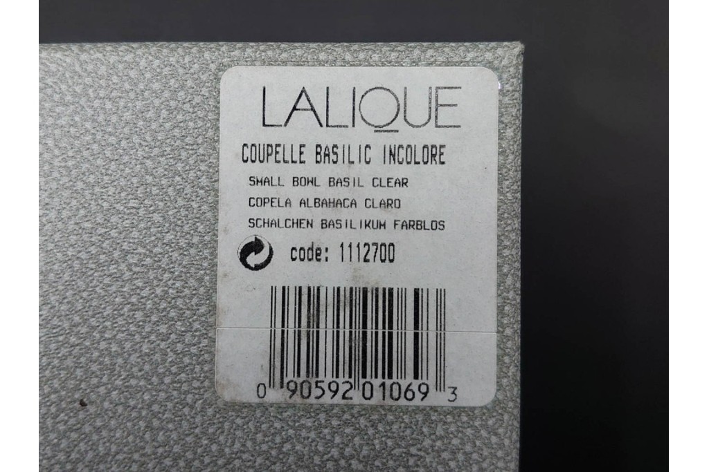 フランス　 LALIQUE(ラリック)　ローズマリー・バジル　繊細な植物の陰影が美しいキャンドルフォルダー2点セット　外箱付き　(R-084982)