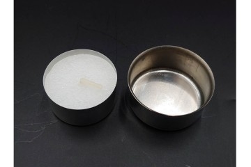 フランス　 LALIQUE(ラリック)　ローズマリー・バジル　繊細な植物の陰影が美しいキャンドルフォルダー2点セット　外箱付き　(R-084982)