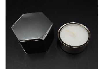 フランス　 LALIQUE(ラリック)　ローズマリー・バジル　繊細な植物の陰影が美しいキャンドルフォルダー2点セット　外箱付き　(R-084982)