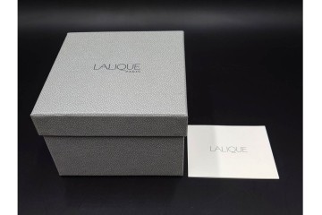 フランス　 LALIQUE(ラリック)　ローズマリー・バジル　繊細な植物の陰影が美しいキャンドルフォルダー2点セット　外箱付き　(R-084982)