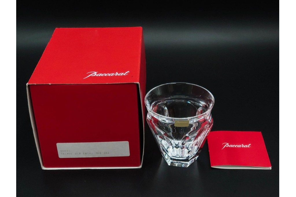 フランス　Baccarat(バカラ)　タリランド オールドファッション　L(ラージ)サイズ　輝きが際立つタンブラー2点セット　外箱付き　定価(2点合計)約6万円　(R-084983)
