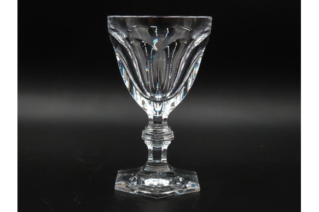 フランス　Baccarat(バカラ)　HARCOURT(アルクール)　L(ラージ)サイズ　精巧なカットが美しいワイングラス2客セット　定価(2客合計)約7万2千円　外箱付き　(R-084984)
