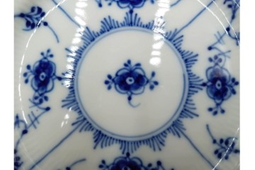 デンマーク製　ROYAL COPENHAGEN(ロイヤルコペンハーゲン)　ブルーフルーテッド フルレース　直径約17cm　プレート2枚セット　スクラッチありB級品　(R-084985)