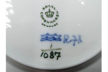 デンマーク製　ROYAL COPENHAGEN(ロイヤルコペンハーゲン)　ブルーフルーテッド フルレース　直径約17cm　プレート2枚セット　スクラッチありB級品　(R-084985)