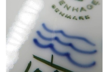 デンマーク製　ROYAL COPENHAGEN(ロイヤルコペンハーゲン)　ブルーフルーテッド フルレース　直径約17cm　プレート2枚セット　スクラッチありB級品　(R-084985)